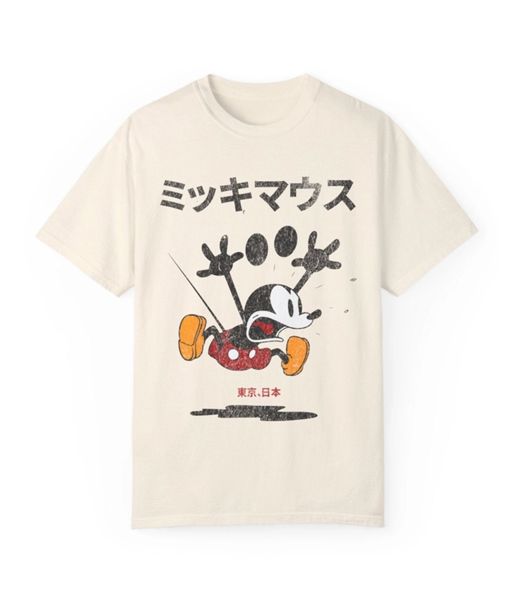 Ivory Vintage Style Japanese Mouse Unisex Graphic Tee – Unique Vintage