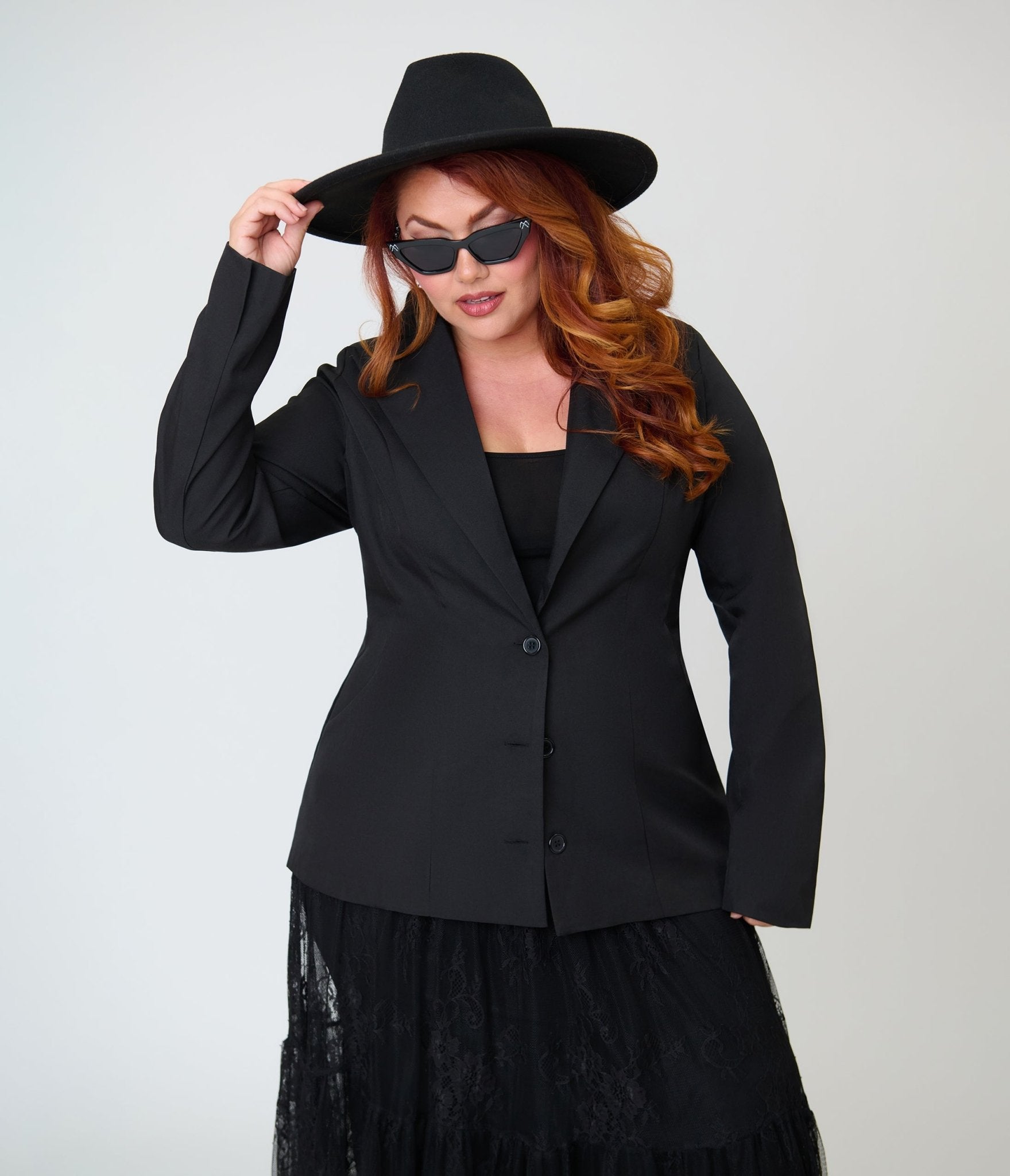 plus size black dress coat Kill Star Oblivienne Jacket – Unique Vintage Color:Sun Strapless Black Y2K Sexy around 43.5 autopostr_pinterest_71762