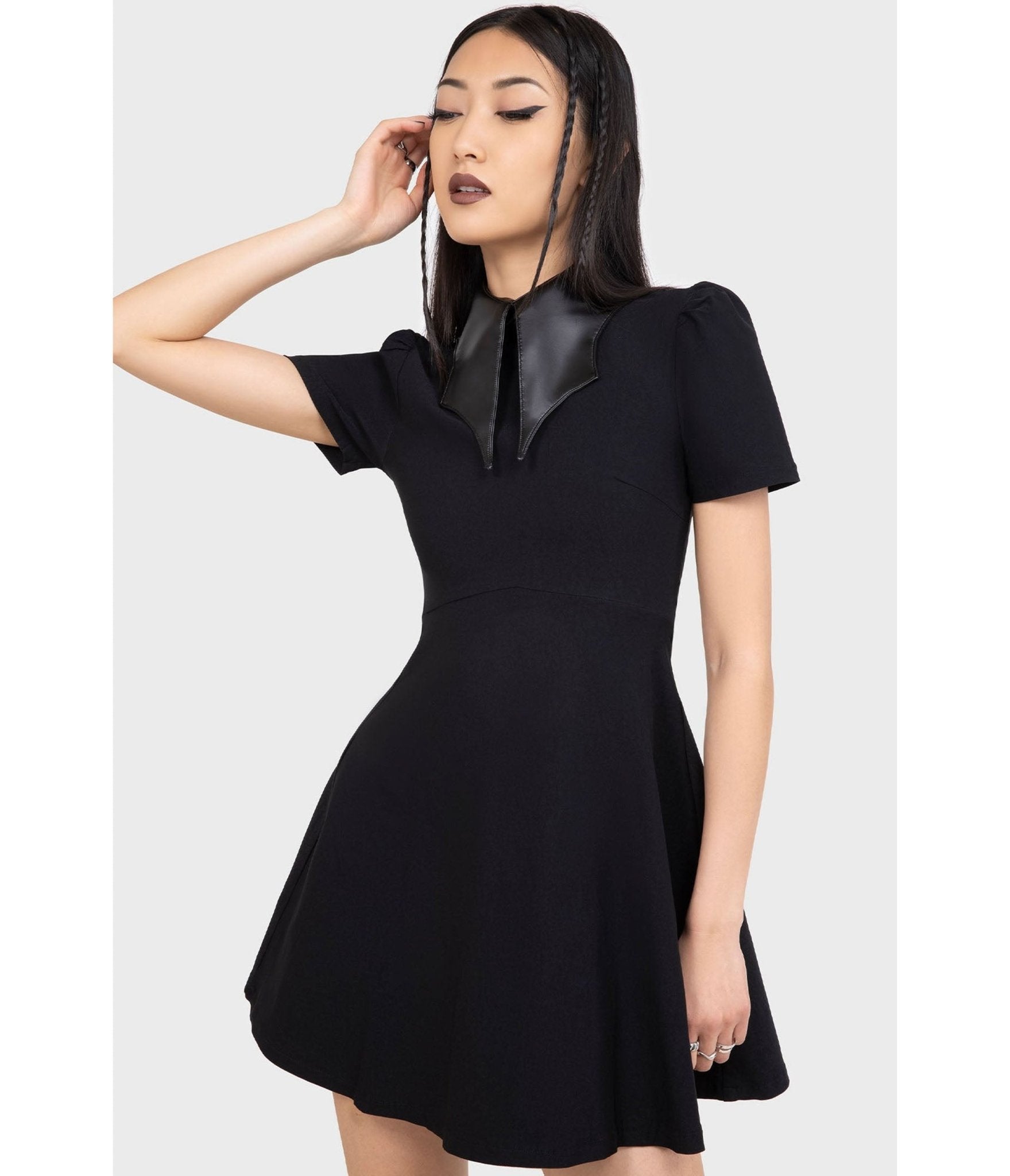 Killstar Black Bat Collar Mini Dress Unique Vintage Killstar Black Bat Collar Mini Dress Unique Vintage