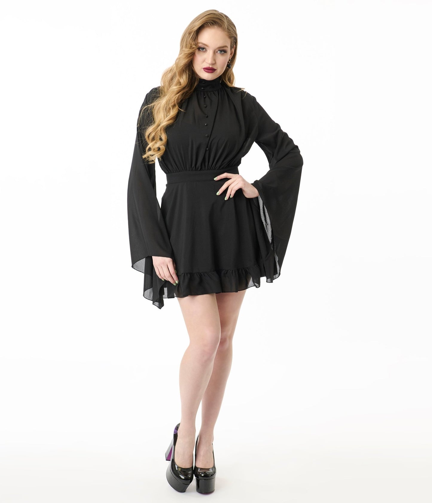Killstar Black Darknova Mini Dress - Unique Vintage - Womens, DRESSES, SWING