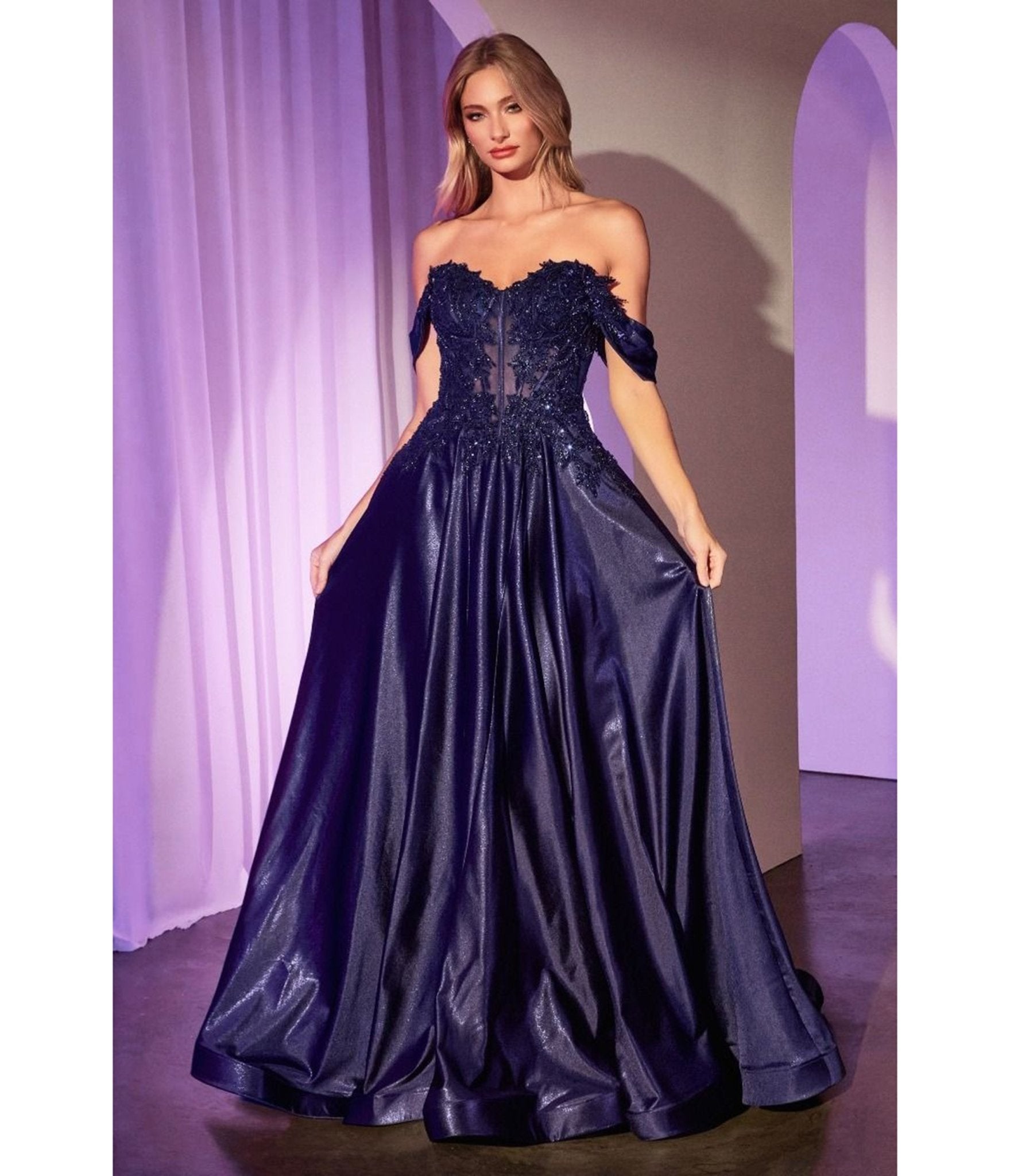 LaDivine by Cinderella Divine Navy Convertible Strapless Beaded Lace A Unique Vintage LaDivine by Cinderella Divine Navy Convertible Strapless Beaded Lace A Unique Vintage