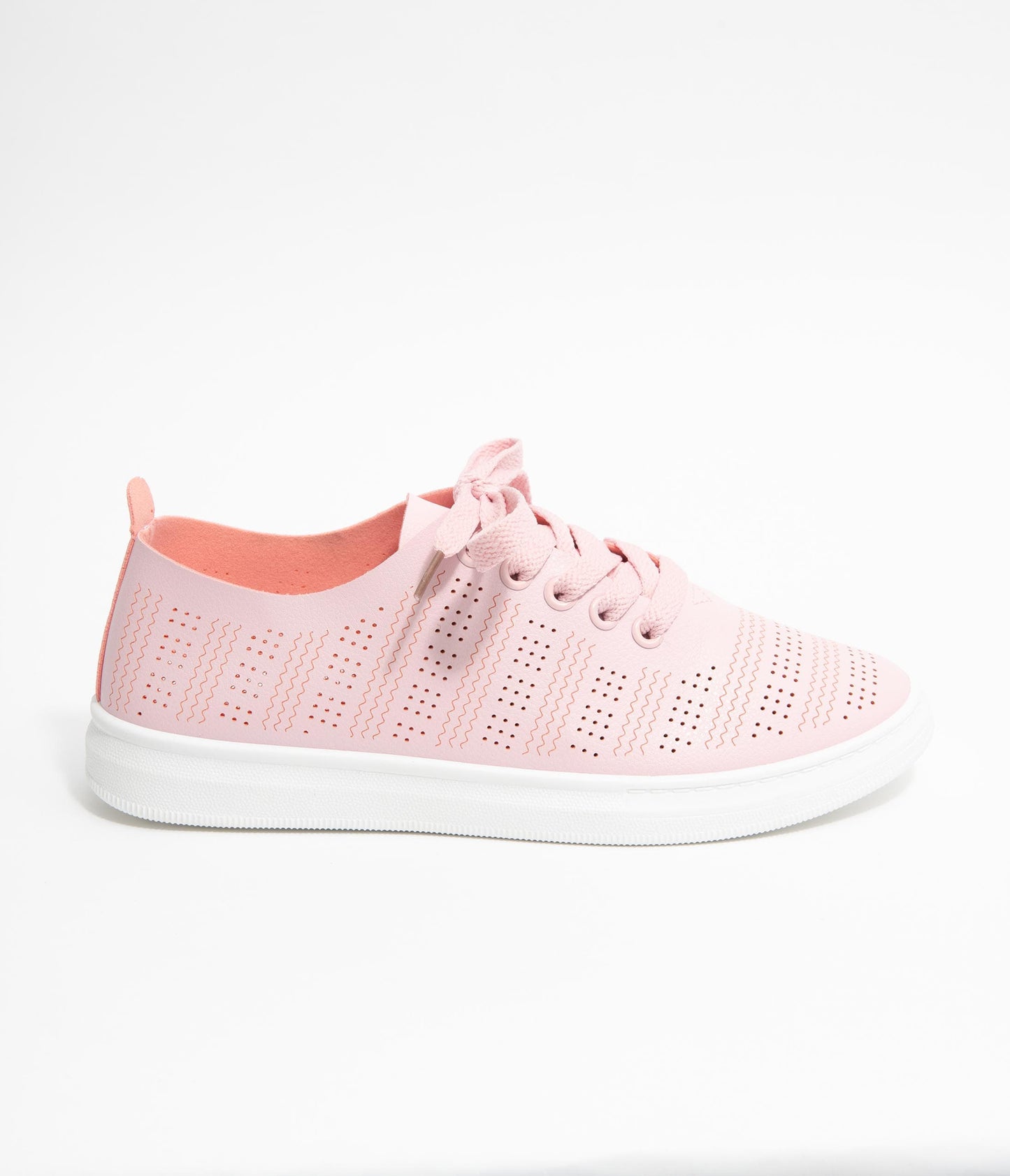 Light Pink Perforated Sneakers - Unique Vintage - Womens, SHOES, SNEAKERS