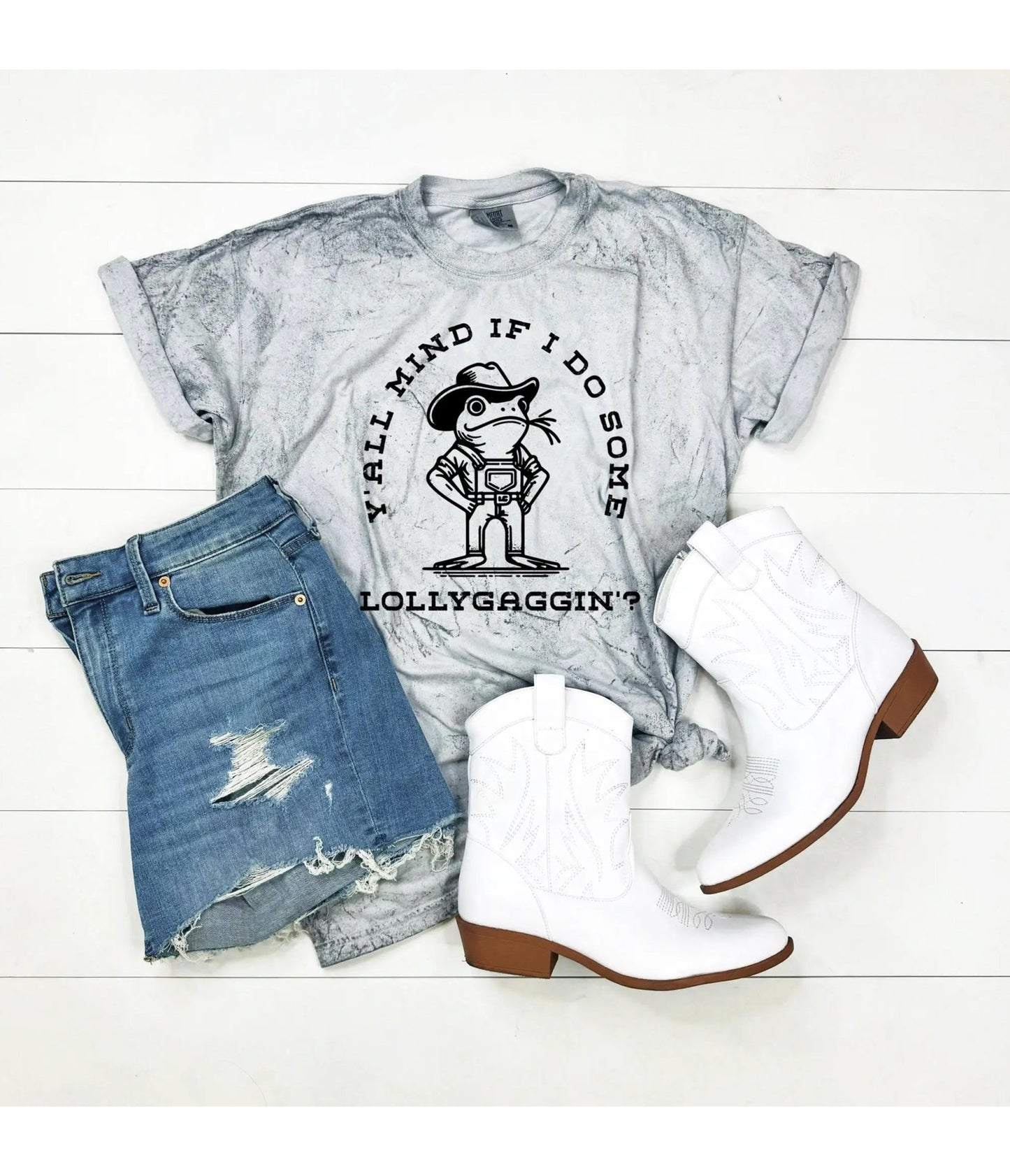 Lollygaggin Frog Unisex Graphic Tee - Unique Vintage - Womens, GRAPHIC TEES, TEES