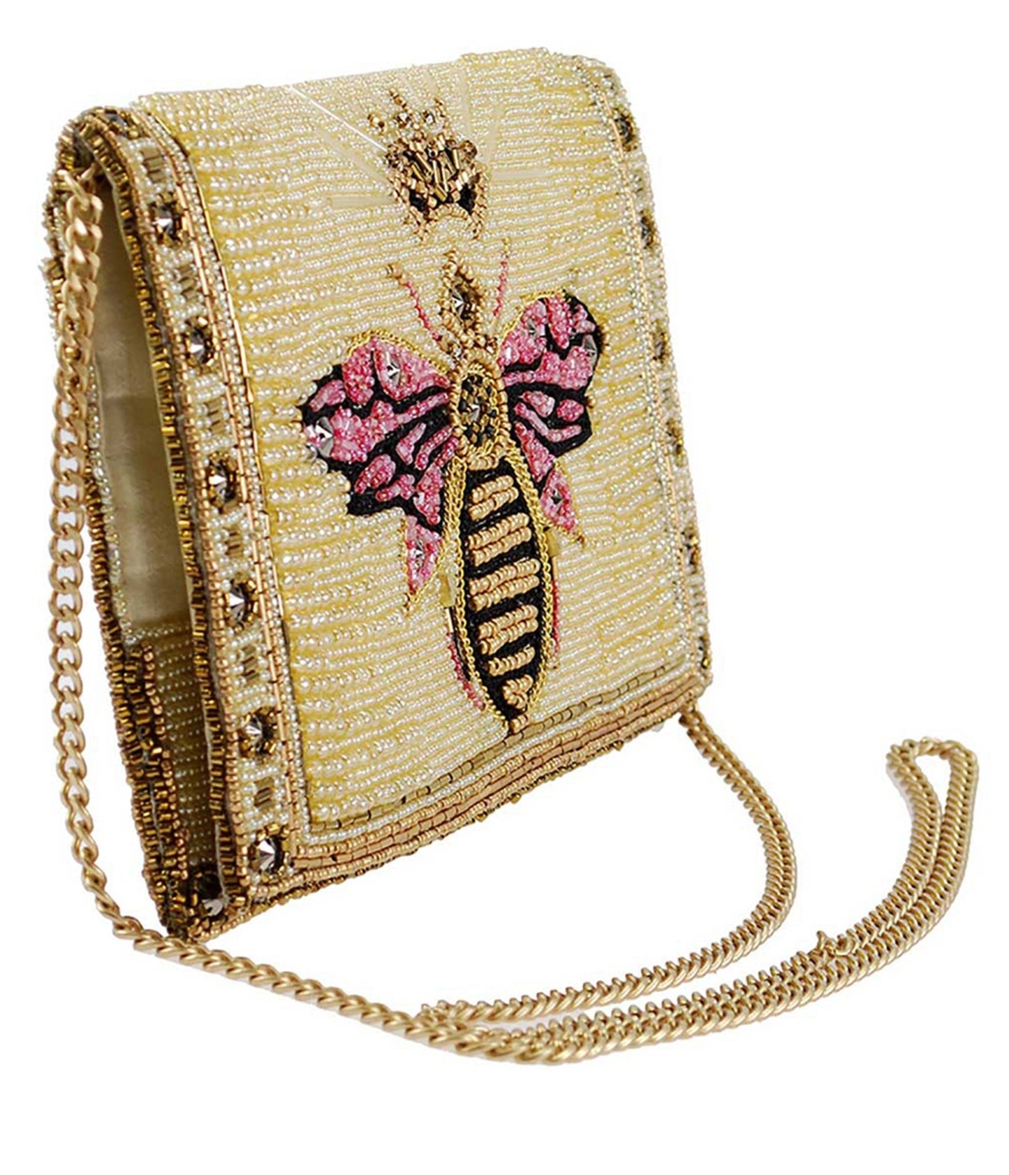 Mary Frances Golden Beaded Bee Handbag - Unique Vintage - Womens, ACCESSORIES, HANDBAGS