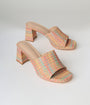 Multicolor Raffia Mule Sandals