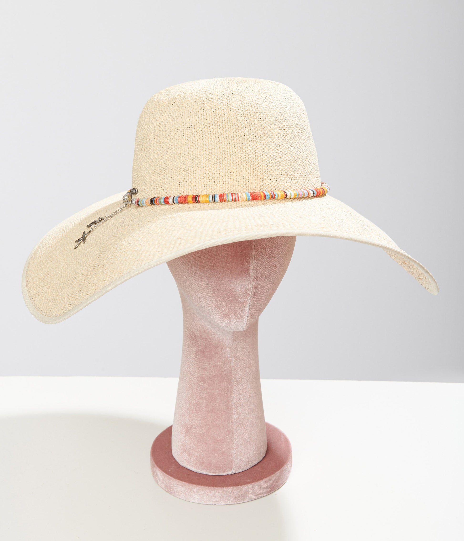 Multicolor Stripe Rope Straw Sun Hat - Unique Vintage - Womens, ACCESSORIES, HATS