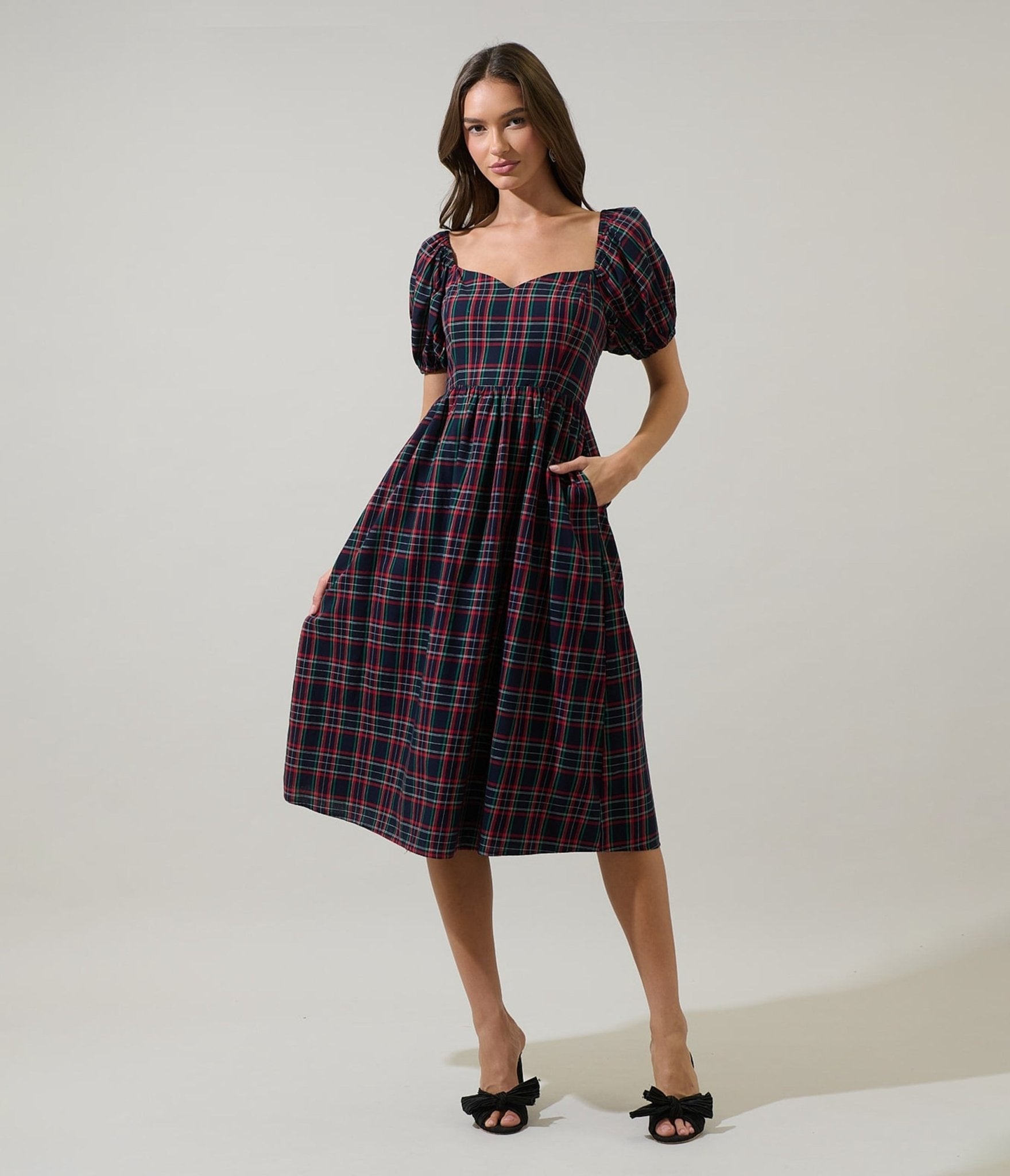 fitted plaid dress White Spread Collar Dress Shirt main image 0