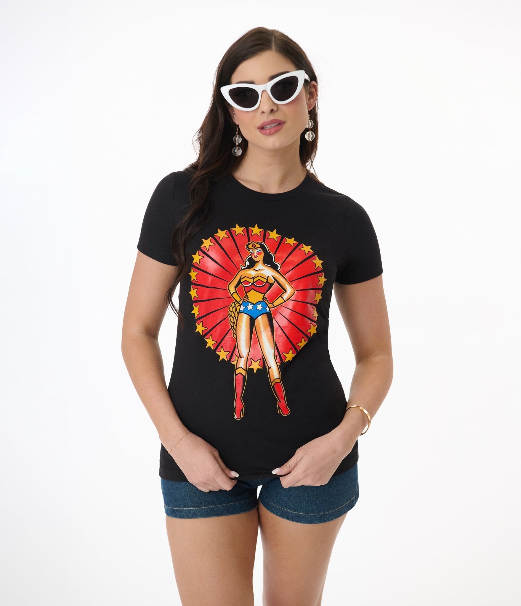 Pinky Star Ultimate Woman Tattoo Pin Up Graphic Tee - Unique Vintage - Womens, GRAPHIC TEES, TEES