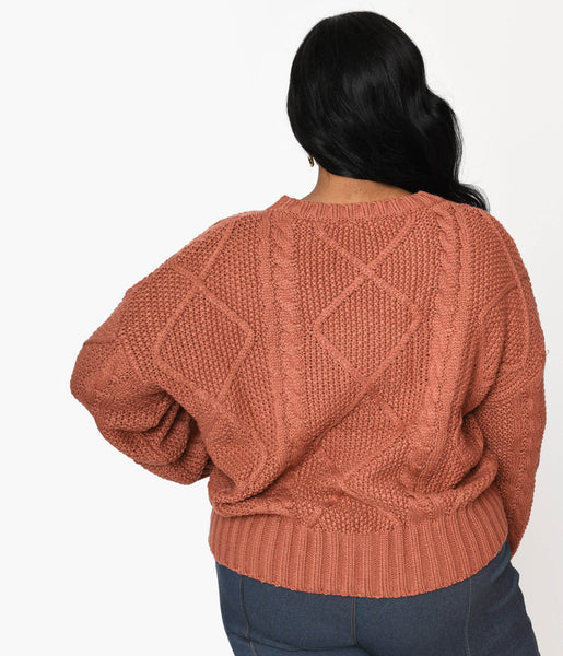 plus-size-brick-red-cable-knit
