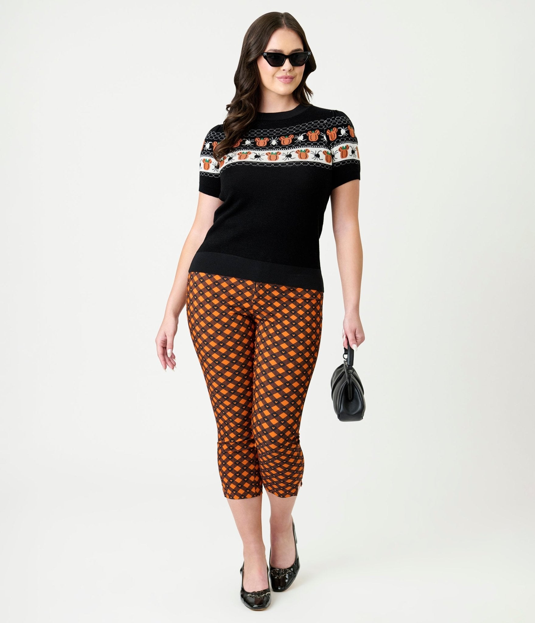 Disney Mickey & Friends Collection by Unique Vintage Black Pumpkin Patch Fair Isle Sweater - Unique Vintage -Womens, SWEATERS