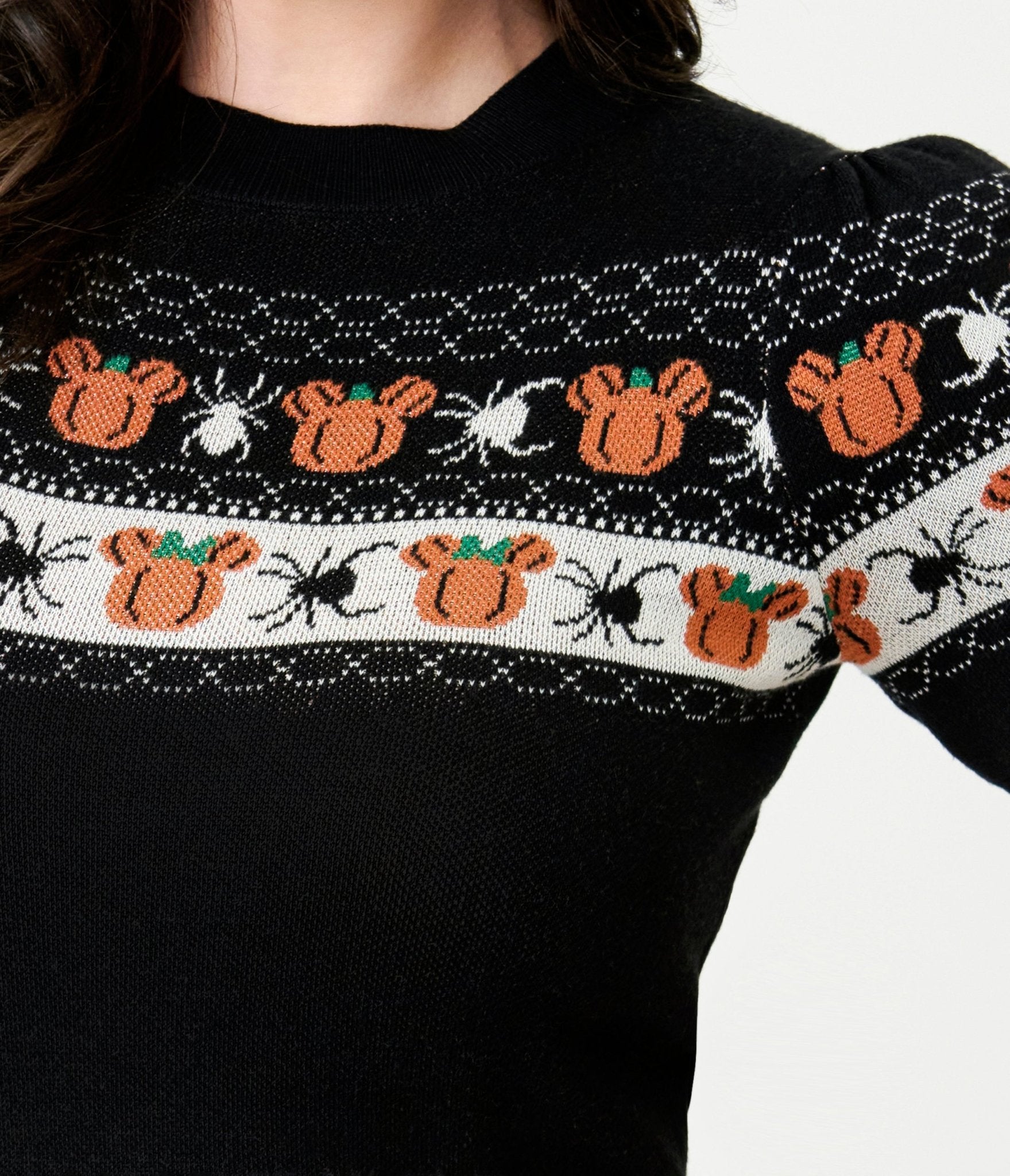 Disney Mickey & Friends Collection by Unique Vintage Black Pumpkin Patch Fair Isle Sweater - Unique Vintage -Womens, SWEATERS