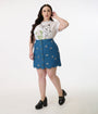 Disney's Bambi Collection by Smak Parlour Plus Size Flower Denim Mini Skirt