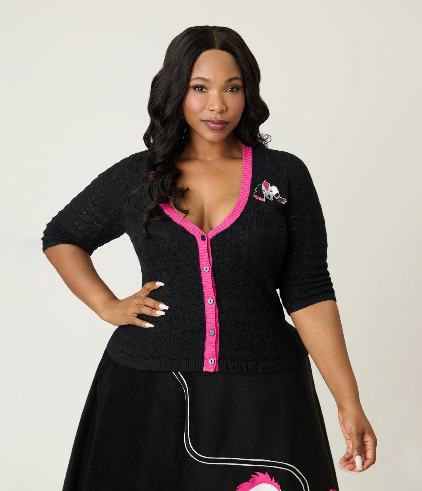 Preorder - Elvira x Unique Vintage Plus Size Gonk Cardigan - Unique Vintage - Womens, TOPS, SWEATERS