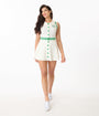 Smak Parlour White & Green Pickleball Paddle Sport Dress & Shorts