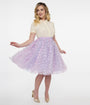 Unique Vintage 1950s Lavender & Blue Butterfly Tulle Sweetie Pie Flare Skirt