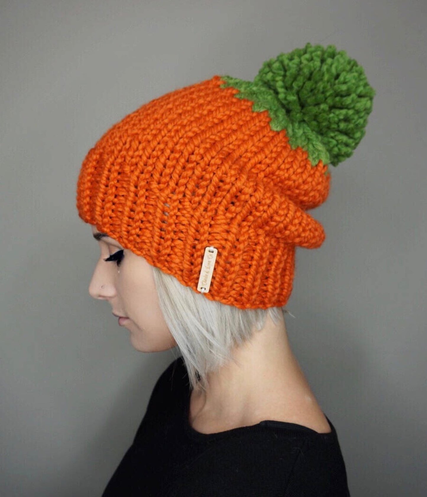 Pumpkin Knit Beanie - Unique Vintage - Womens, ACCESSORIES, HATS