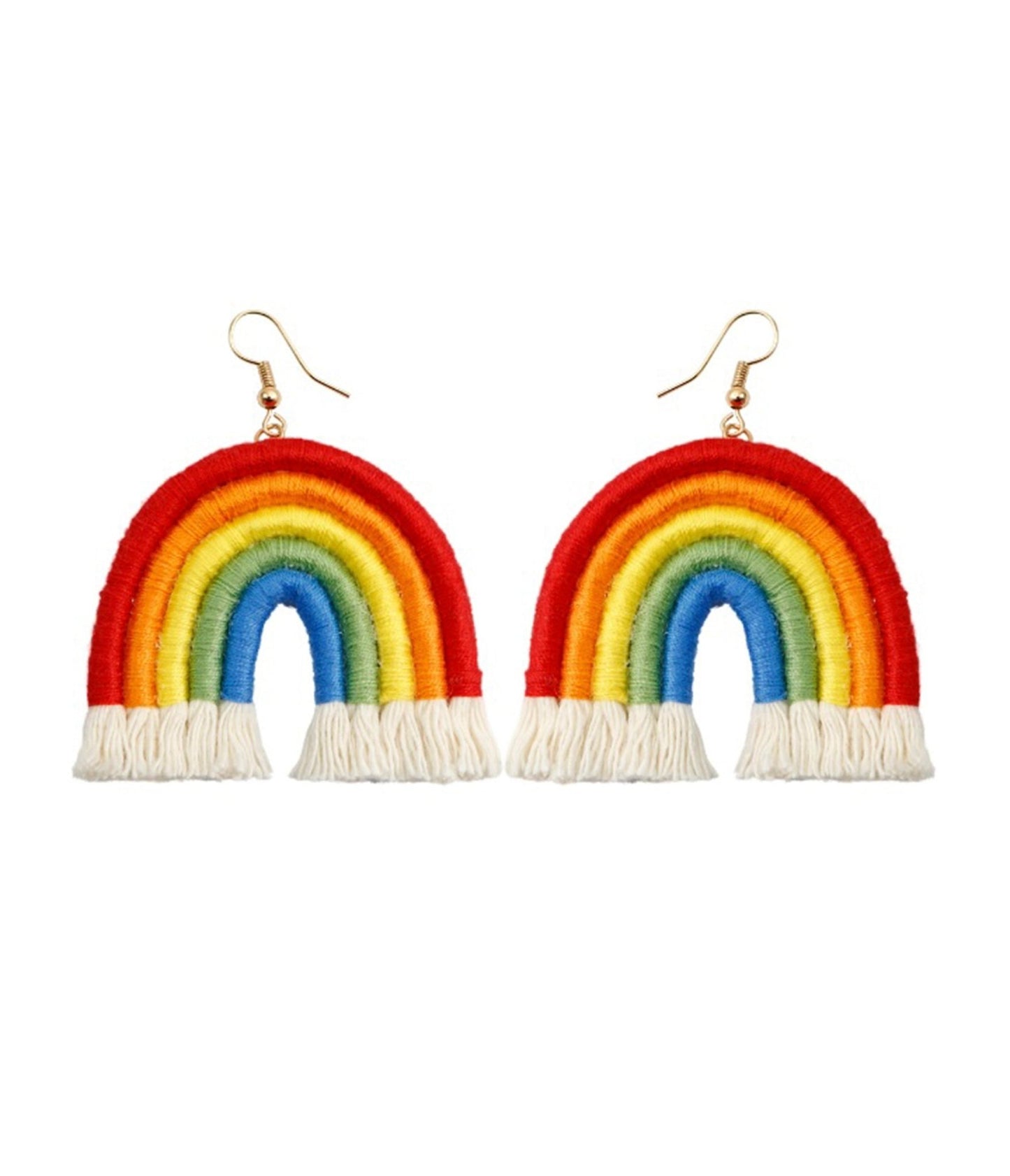 Rainbow Tassle Earrings - Unique Vintage - Womens, ACCESSORIES, JEWELRY