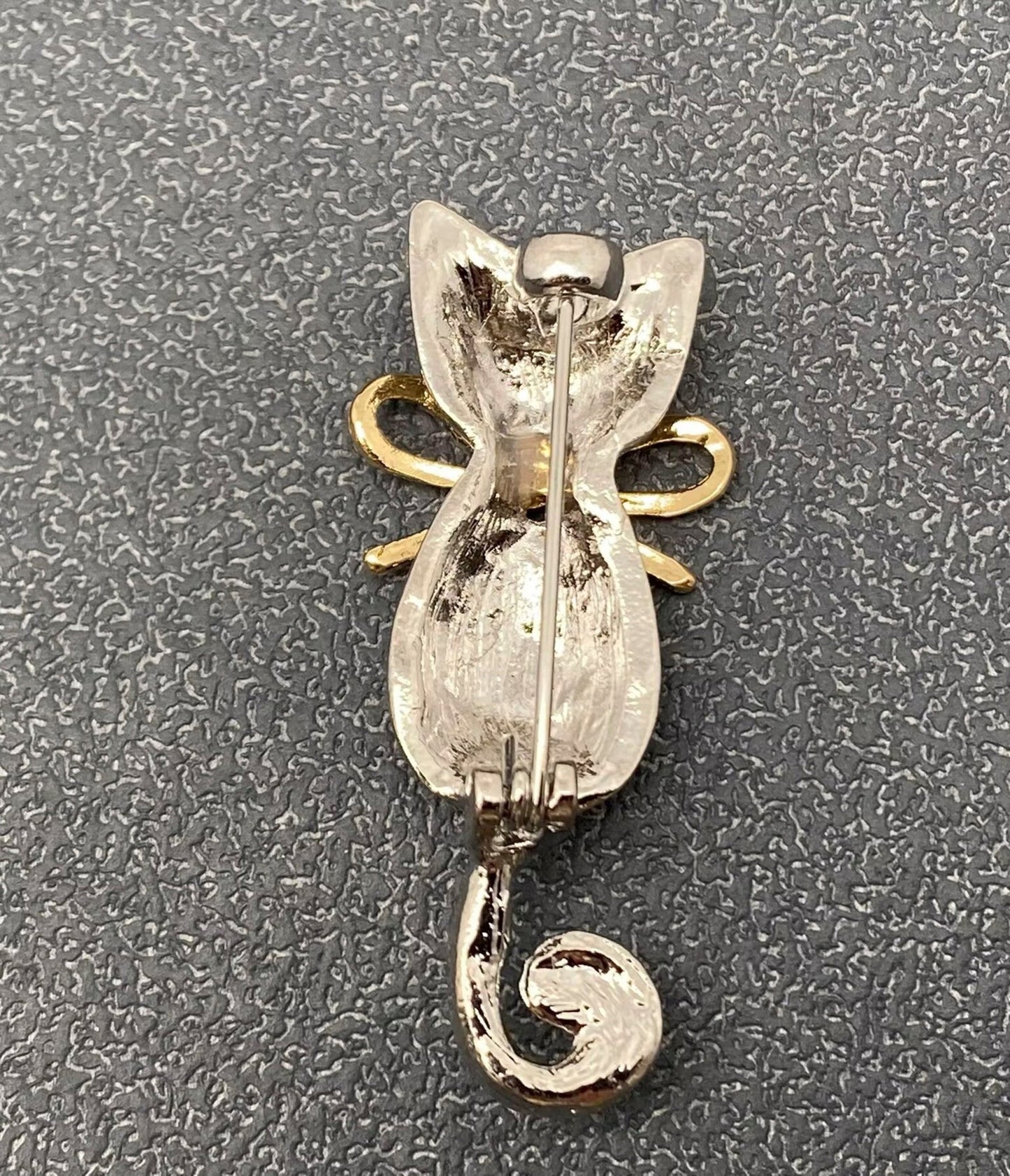Rhinestone Cat Brooch - Unique Vintage - Womens, ACCESSORIES, JEWELRY
