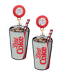 Rhinestone Diet Coke Can Earrings