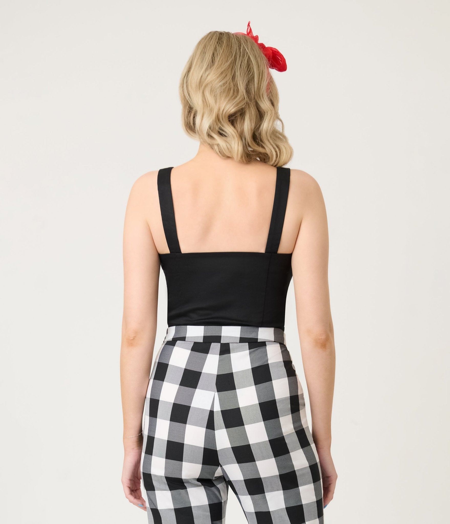 Royal Monk Black Maisie Crop Top - Unique Vintage - Womens, TOPS, SHIRTS