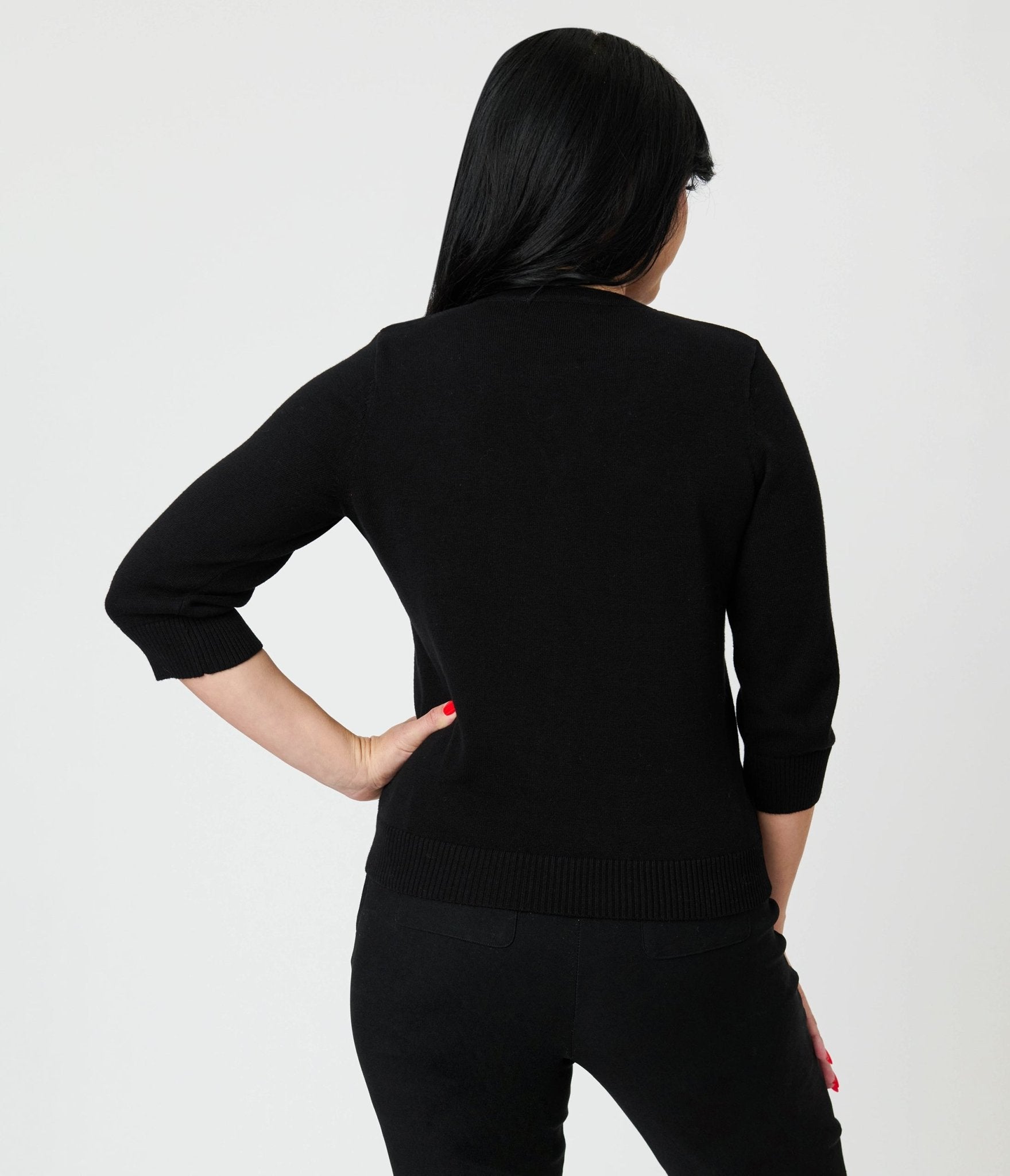 Royal Monk Black Spiderweb Cotton Cardigan - Unique Vintage - Womens, TOPS, SWEATERS