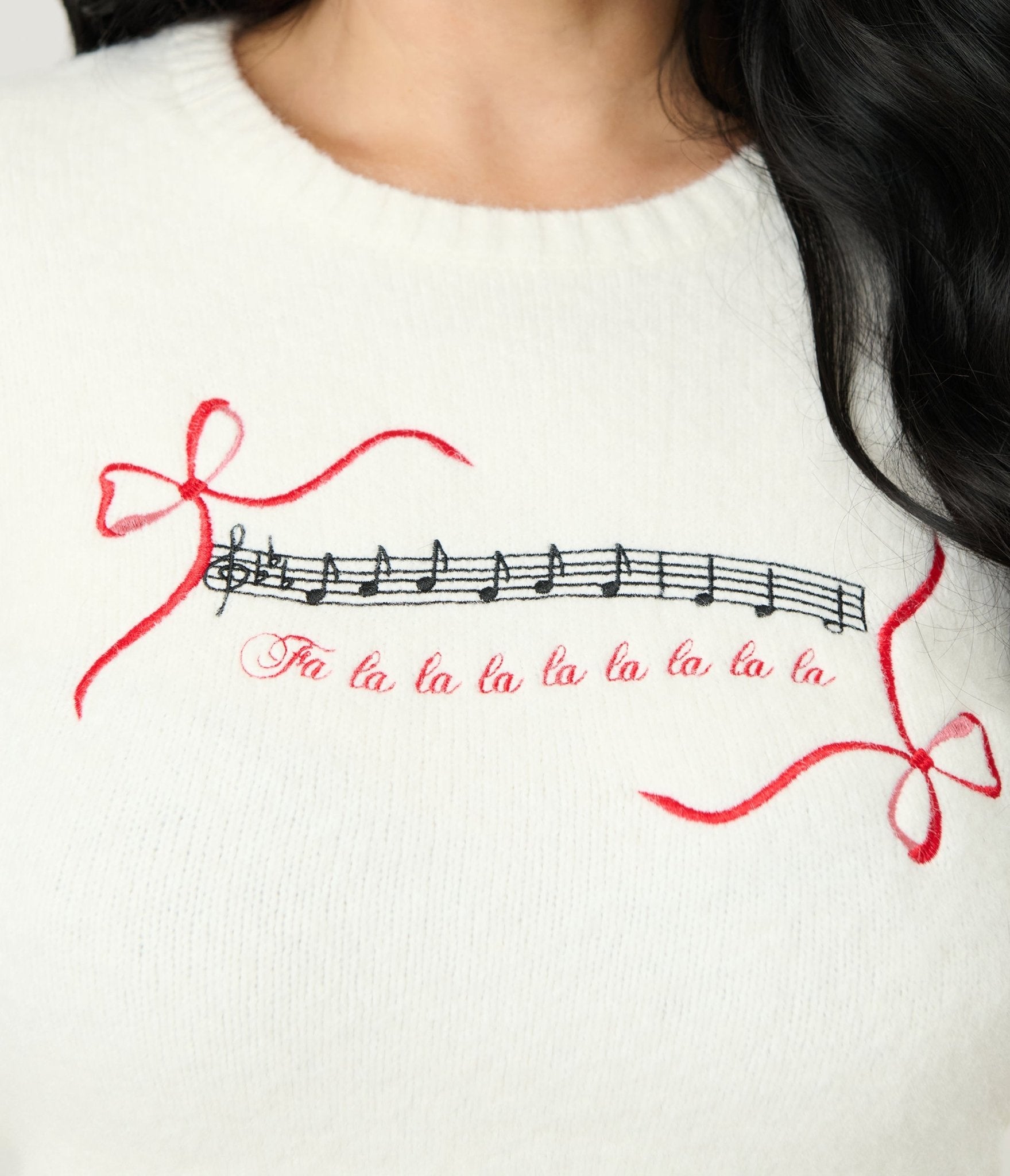 Royal Monk Ivory Christmas Carol Sweater - Unique Vintage - Womens, TOPS, SWEATERS