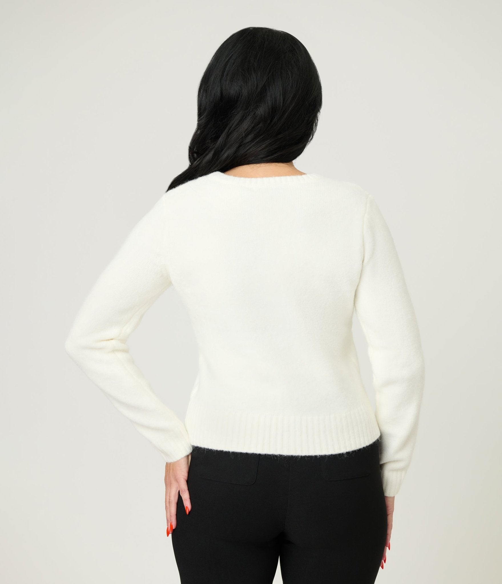 Royal Monk Ivory Christmas Carol Sweater - Unique Vintage - Womens, TOPS, SWEATERS