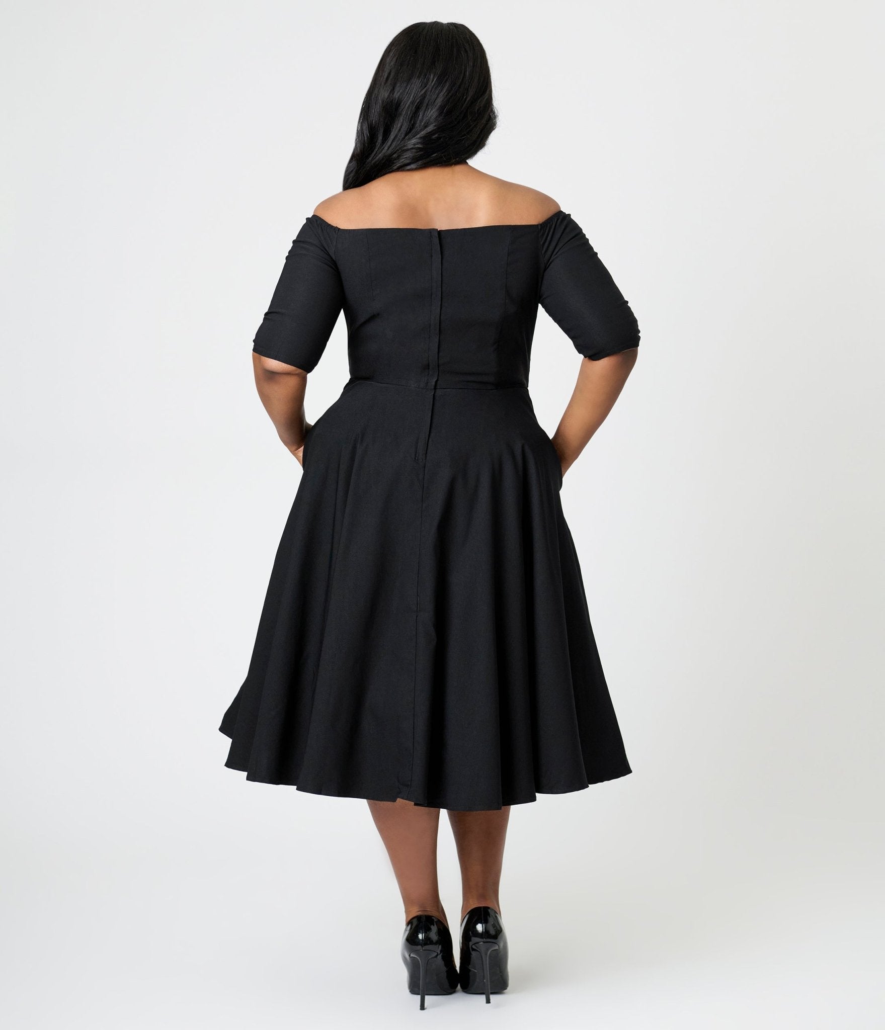 Royal Monk Plus Size Black Amalia Swing Dress - Unique Vintage - Womens, DRESSES, SWING