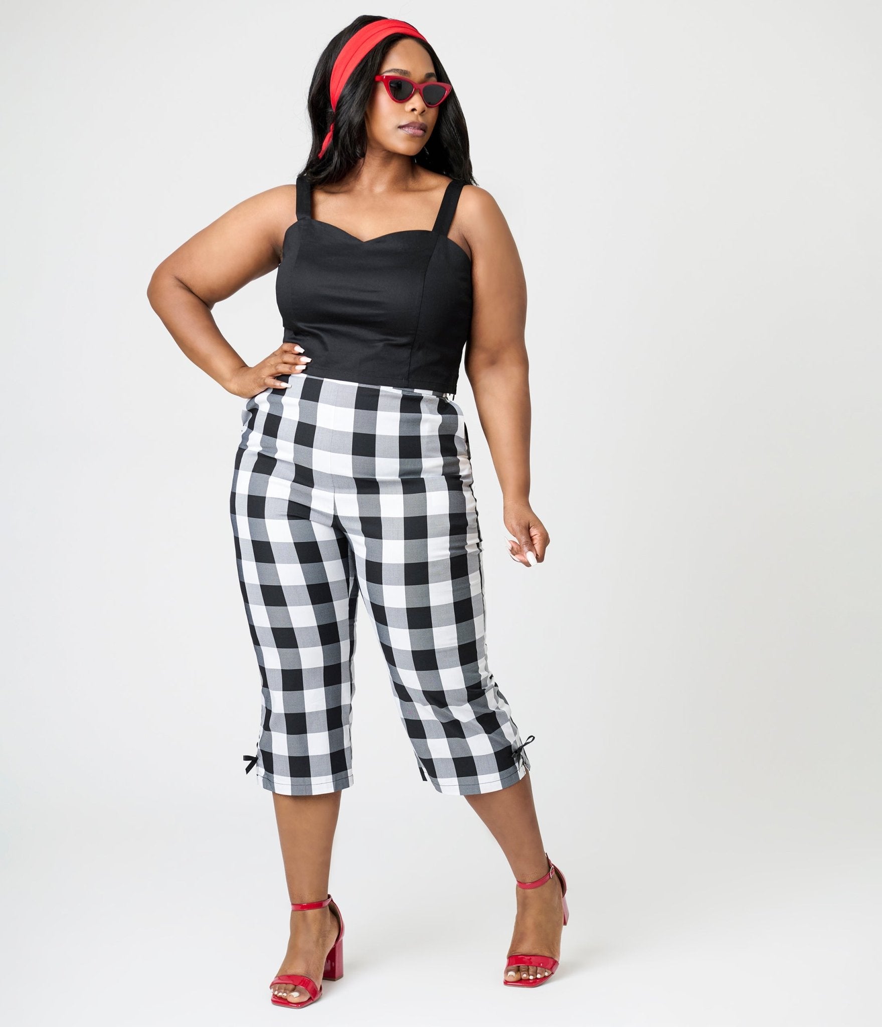 Royal Monk Plus Size Black Maisie Crop Top - Unique Vintage - Womens, TOPS, SHIRTS