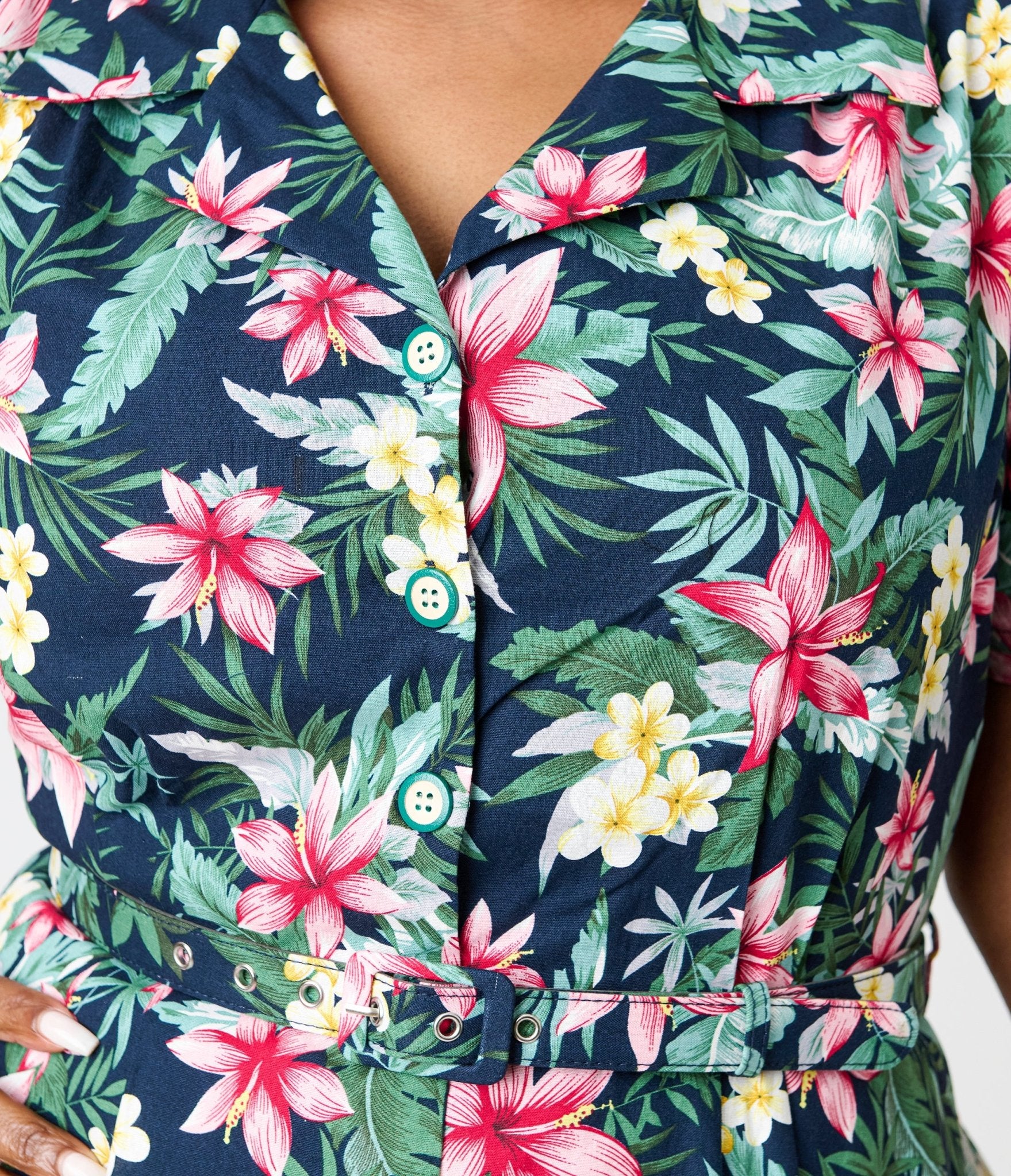 Royal Monk Plus Size Tropical Print Kate Swing Dress - Unique Vintage - Womens, DRESSES, SWING