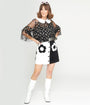 Smak Parlour 1960s Black & White Daisy Match Game Mini Skirt