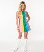 Smak Parlour 1960s Rainbow Stripe Scallop Mini Dress