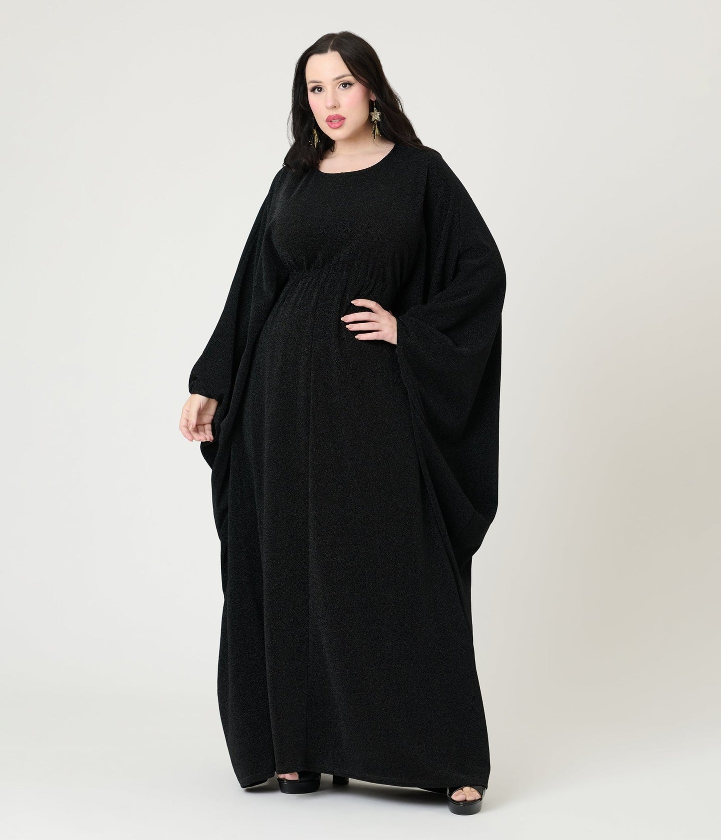Smak Parlour Black Batwing Caftan - Unique Vintage - Womens, DRESSES, CAFTAN