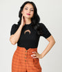 Smak Parlour Black Moon Cutout Sweater