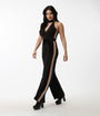 Smak Parlour Black Rainbow Stripe Glamour Goddess Jumpsuit