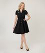 Smak Parlour Black Scaredy Cat Cotton Fit & Flare Dress