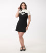 Smak Parlour Black & White Color Block Heart Shift Dress
