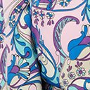 Smak Parlour Blue & Purple Psychedelic Floral Belva Crop Blouse - Unique Vintage - Womens, TOPS, WOVEN TOPS