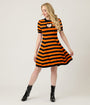 Smak Parlour Orange & Black Heart Cutout Flare Dress