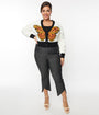 Smak Parlour Plus Size Black Denim Notched Capri Jeans