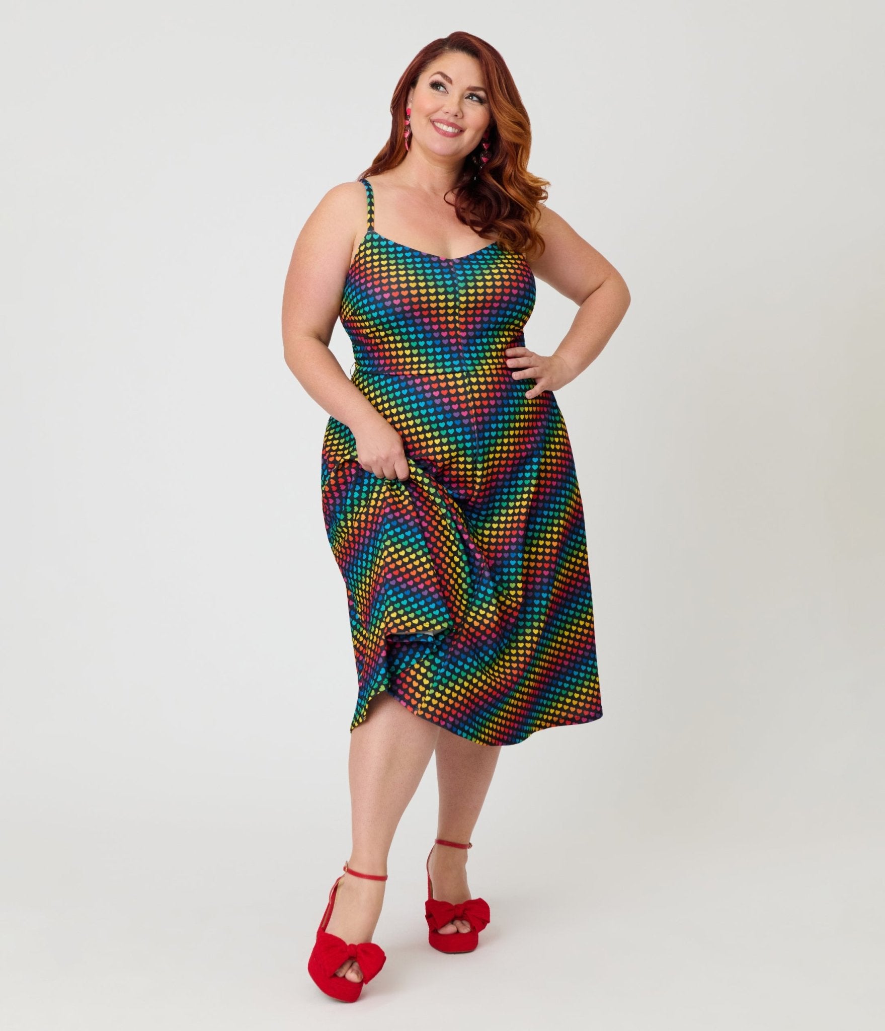 Smak Parlour Plus Size Black & Rainbow Heart Chevron Midi Dress 2X/20W-22W Smak Parlour Plus Size Black & Rainbow Heart Chevron Midi Dress 2X/20W-22W