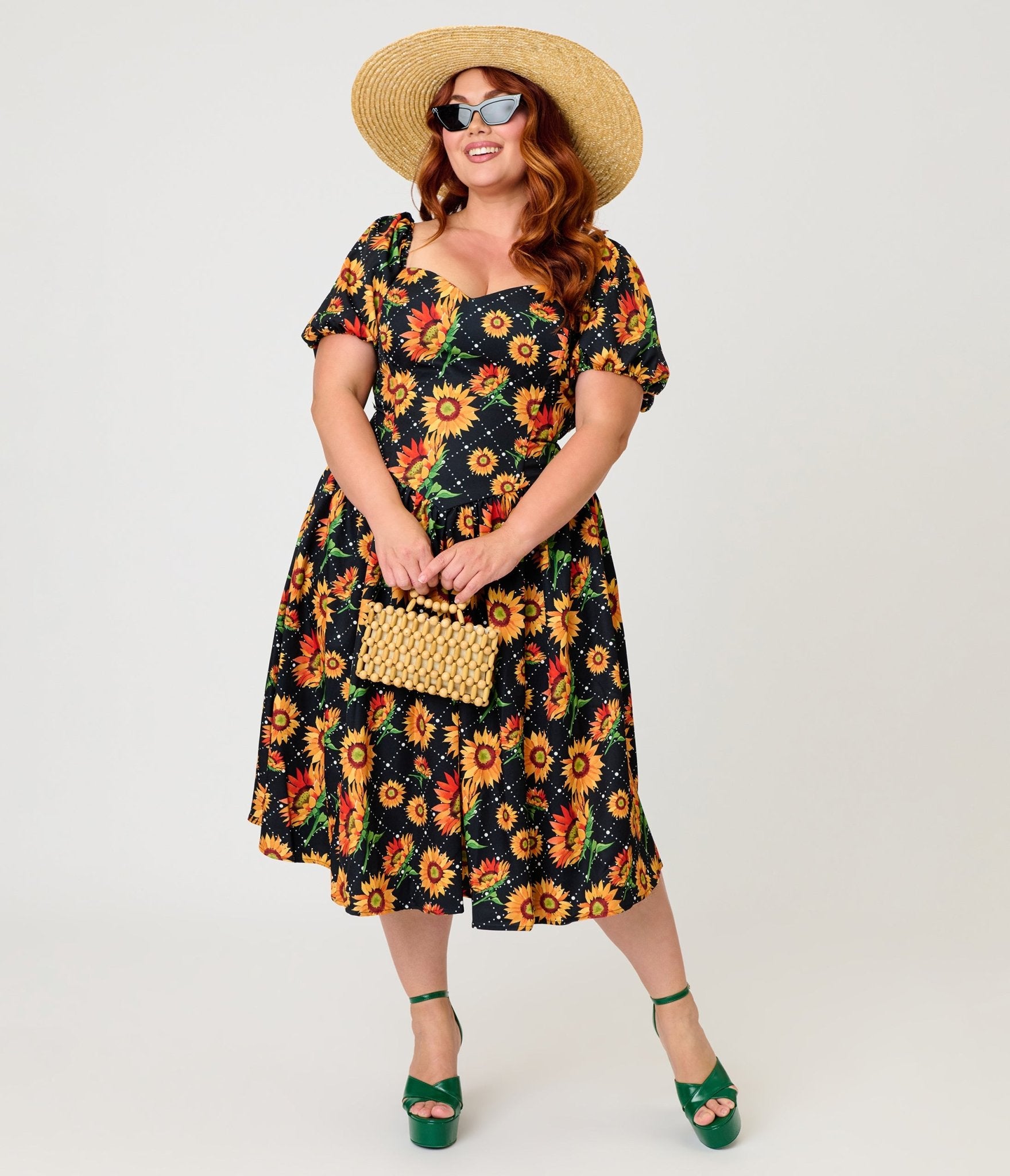 Smak Parlour Plus Size Black & Sunflower Sweetheart Swing Dress 2X/20W-22W Smak Parlour Plus Size Black & Sunflower Sweetheart Swing Dress 2X/20W-22W