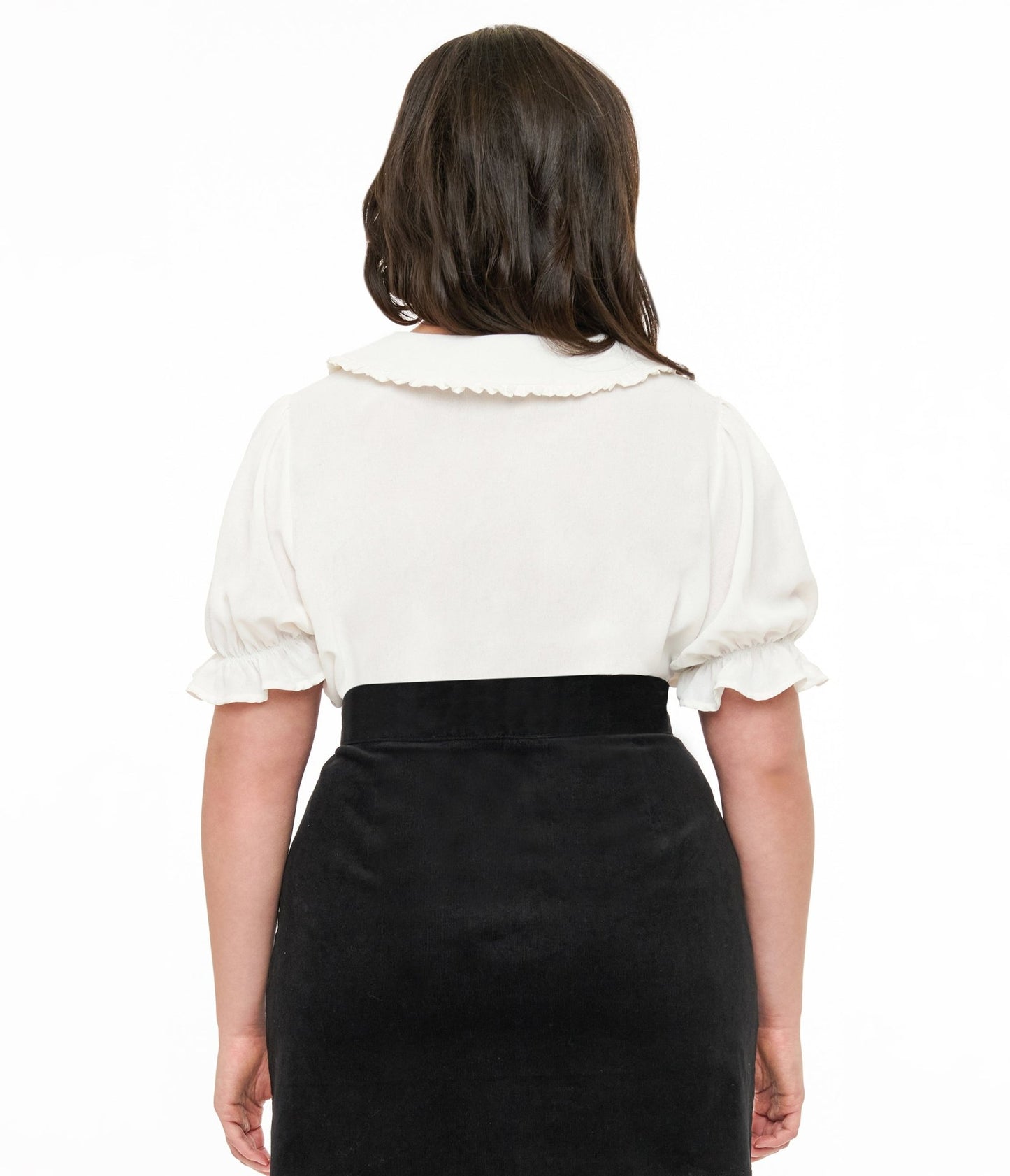 Smak Parlour Plus Size Ivory Puff Sleeve Blouse - Unique Vintage - Womens, TOPS, WOVEN TOPS