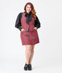 Smak Parlour Plus Size Red Plaid A-Line Mini Skirt