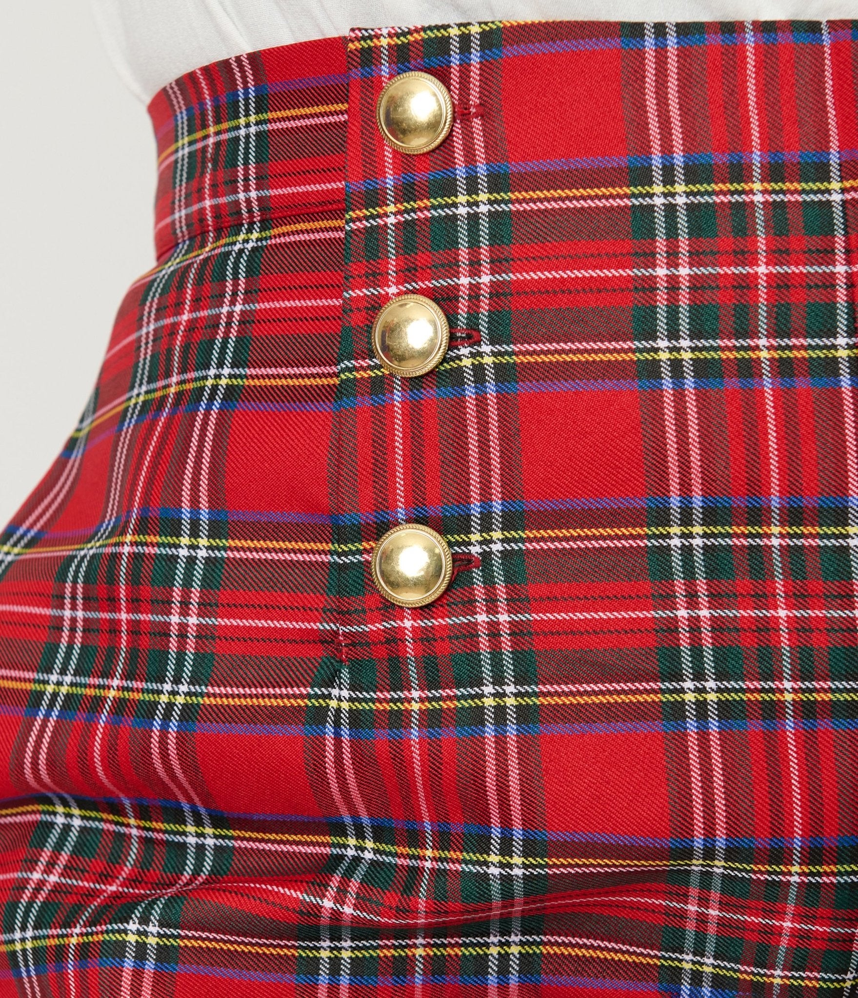Smak Parlour Plus Size Red Plaid Wide Leg Sailor Pants - Unique Vintage - Womens, BOTTOMS, PANTS