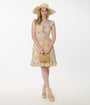 Smak Parlour Yellow & Periwinkle Floral Corset Fit & Flare Dress