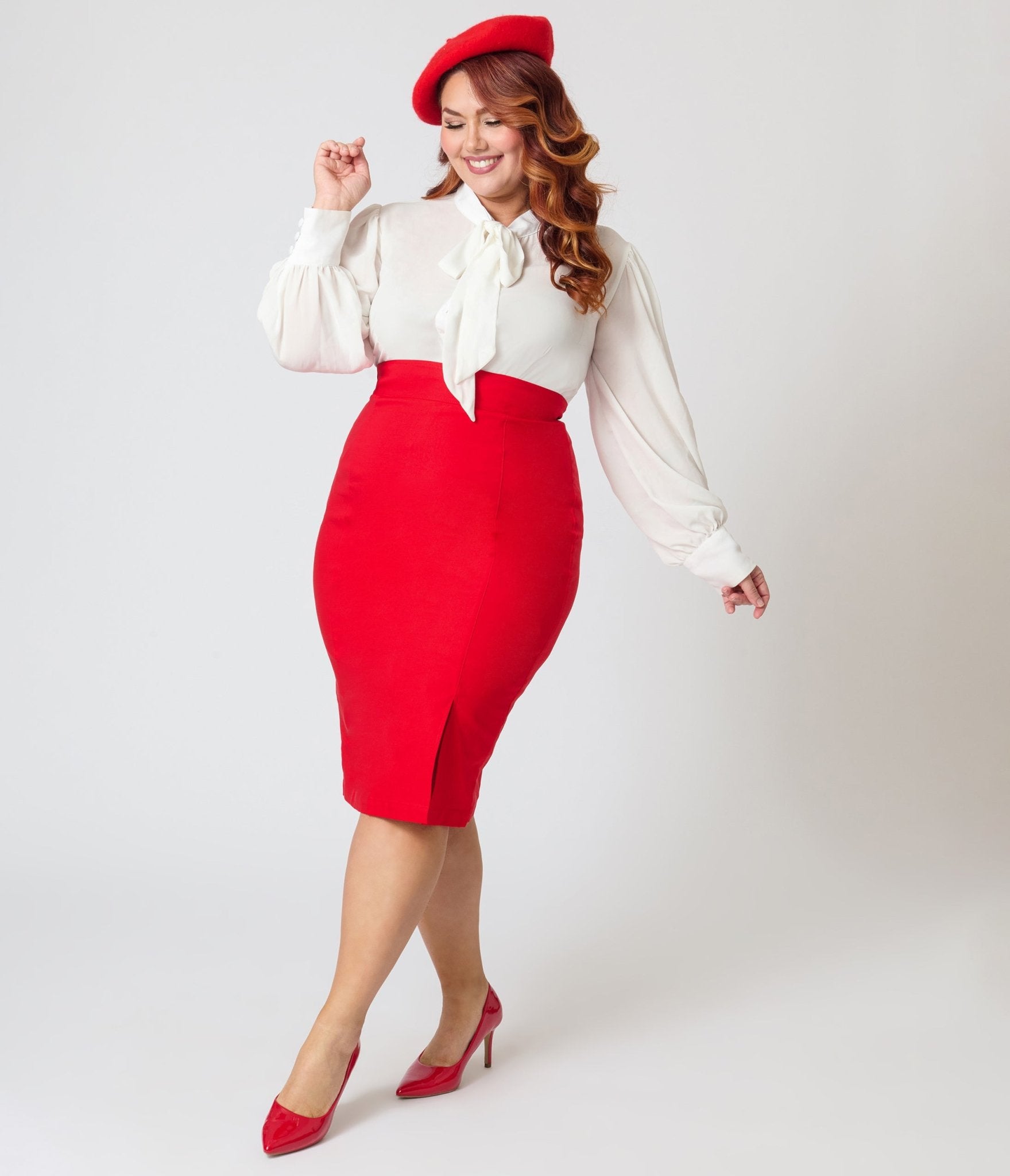 Steady Plus Size Red Cora Pencil Skirt – Unique Vintage Steady Plus Size Red Cora Pencil Skirt – Unique Vintage