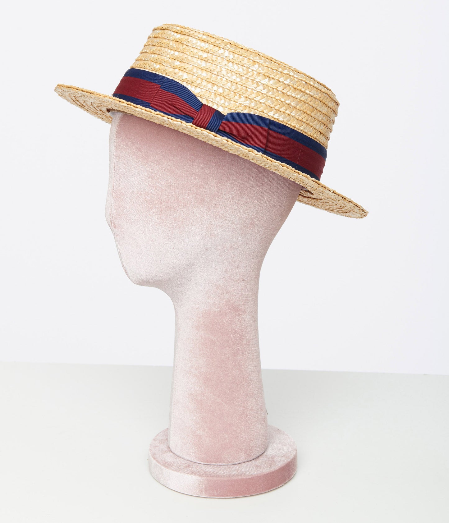 Straw Boater Hat - Unique Vintage - Womens, ACCESSORIES, HATS