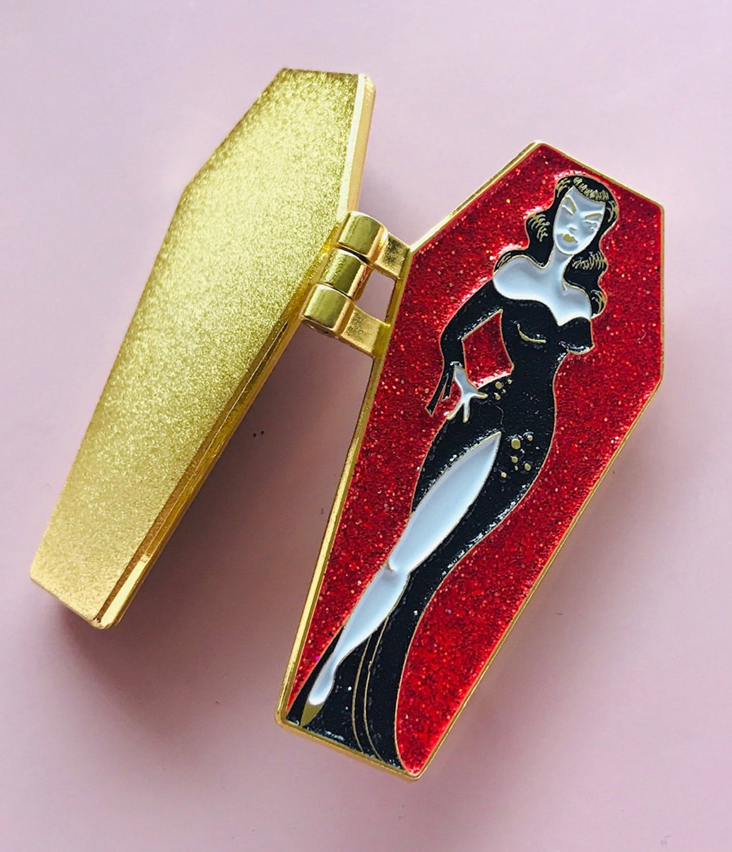 The Vamp Coffin Enamel Pin - Unique Vintage - Womens, ACCESSORIES, JEWELRY