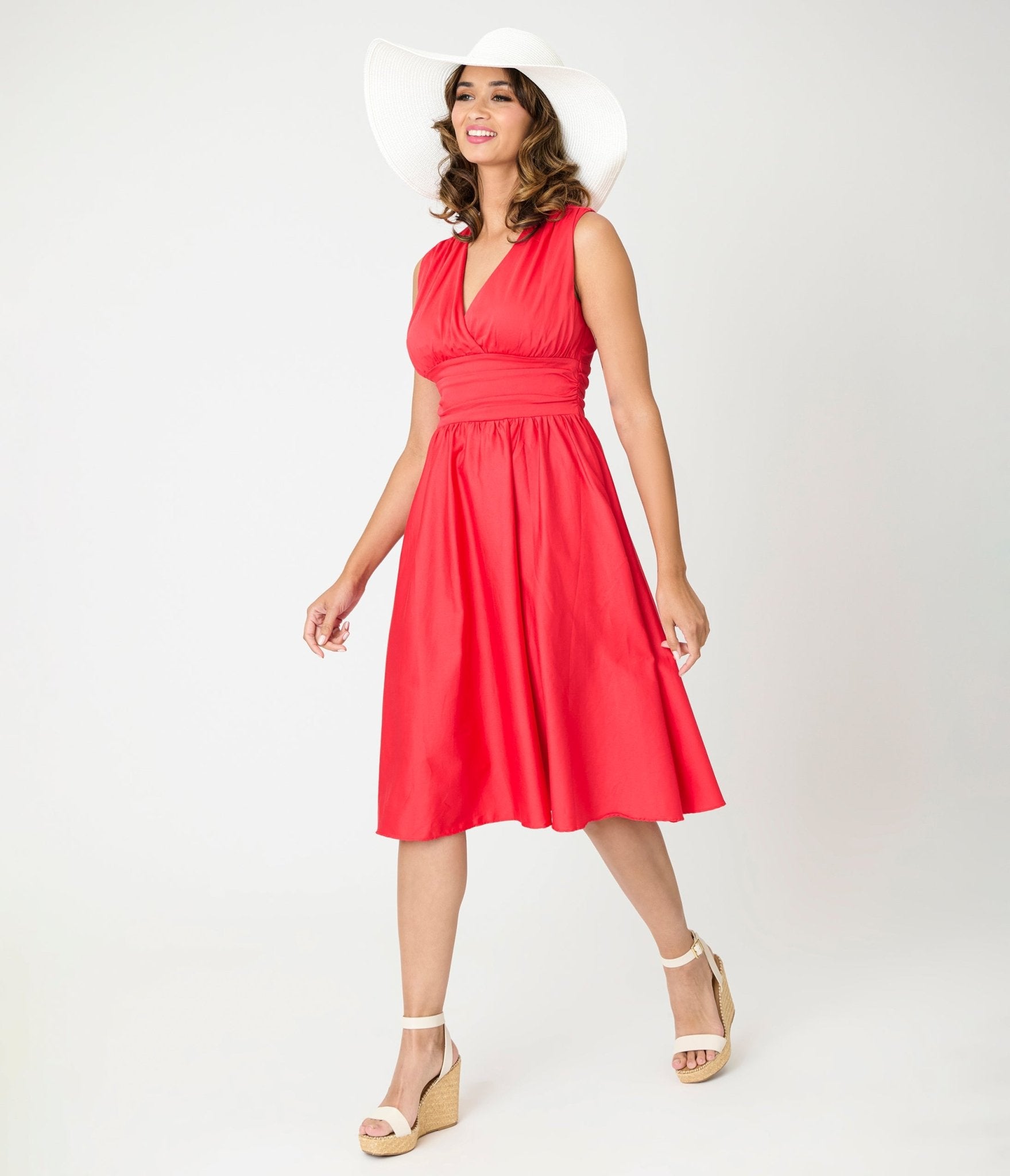Timeless London Red Candace Swing Dress - Unique Vintage - Womens, DRESSES, SWING